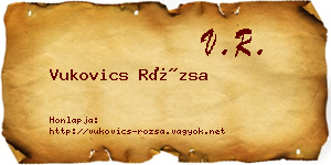 Vukovics Rózsa névjegykártya